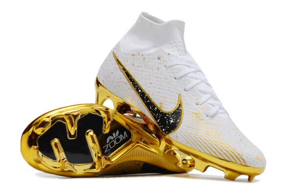 Nike Air Zoom Mercurial Superfly IX Elite Campo - Branca/Dourado - Image 3