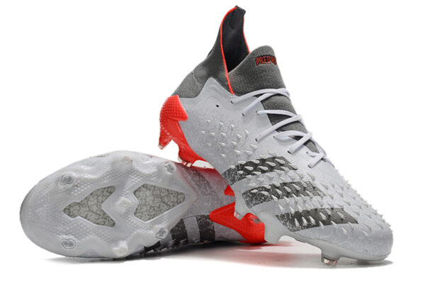 Adidas Predator Freak 1 Campo Cano Alto - Cinza/Vermelha - Image 3