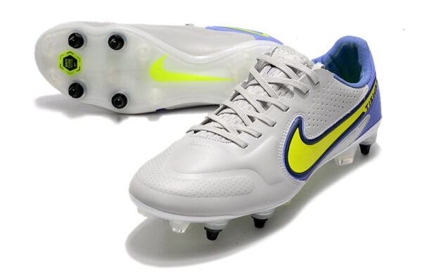 Nike Tiempo Legend 9 Elite Campo Trava Mista - Branca/Roxa - Image 4