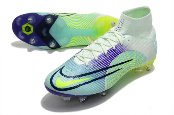 Nike Mercurial Superfly 8 Elite Campo Trava Mista - Verde/Roxa - Image 3