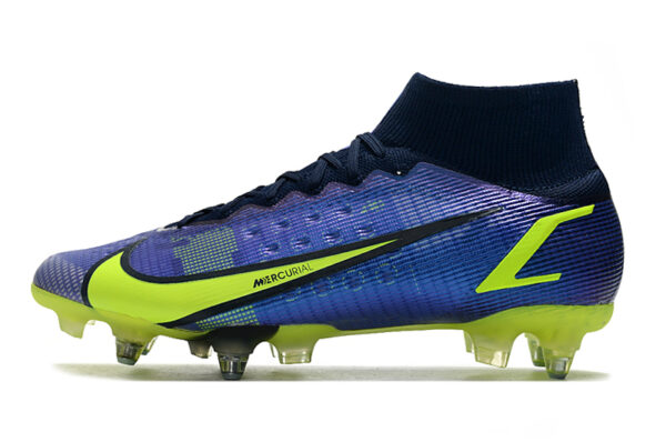 Nike Mercurial Superfly VIII Elite SG Campo Trava Mista - Azul/Verde