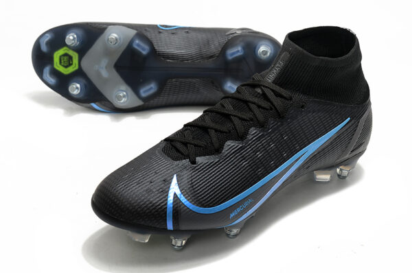 Nike Mercurial Superfly VIII Elite SG Campo Trava Mista - Preta/Azul - Image 3