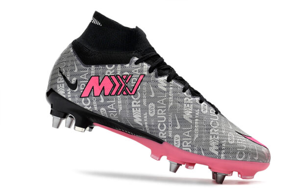 Nike Air Zoom Mercurial Superfly IX Elite Campo Trava Mista - Cinza/Rosa - Image 3