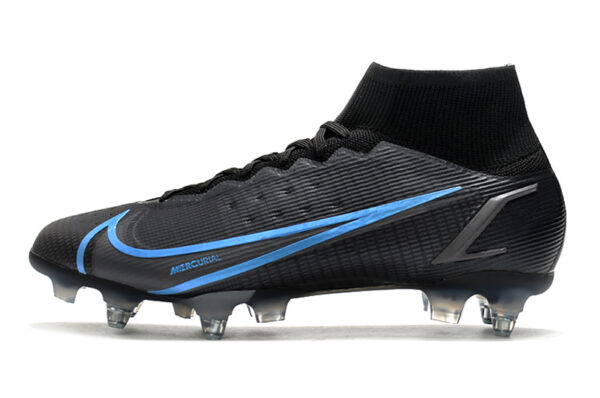 Nike Mercurial Superfly VIII Elite SG Campo Trava Mista - Preta/Azul