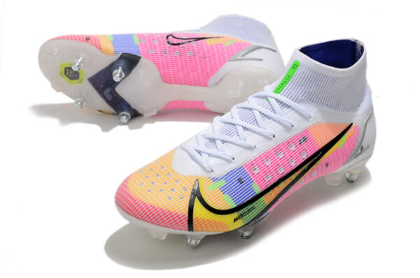 Nike Mercurial Superfly VIII Elite SG Campo Trava Mista - Branca/Rosa - Image 3