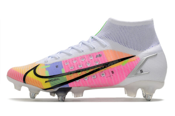 Nike Mercurial Superfly VIII Elite SG Campo Trava Mista - Branca/Rosa