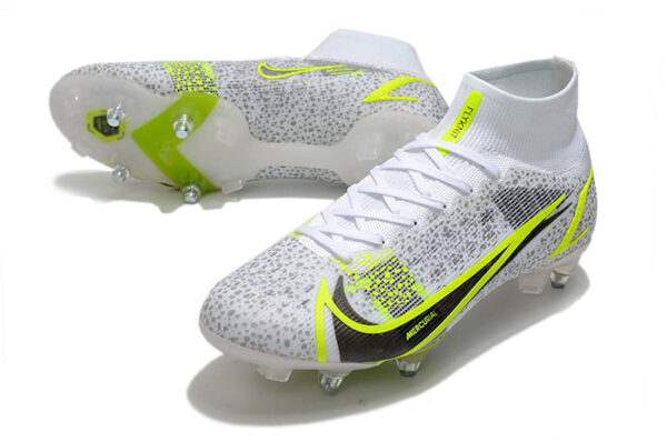 Nike Mercurial Superfly VIII Elite SG Campo Trava Mista - Branca/Verde - Image 3