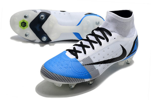 Nike Mercurial Superfly VIII Elite SG Campo Trava Mista - Branca/Azul - Image 2