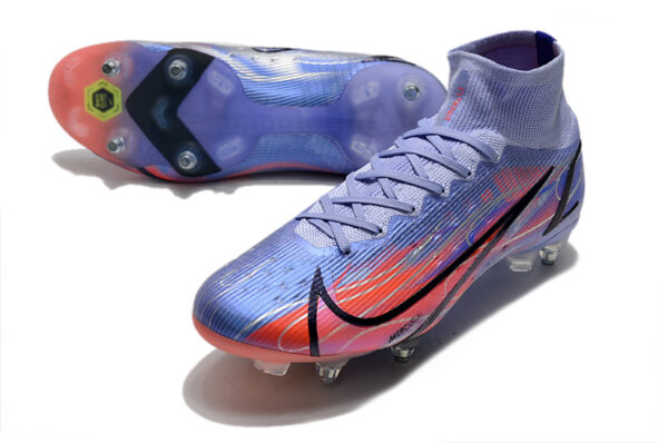 Nike Mercurial Superfly VIII Elite SG Campo Trava Mista - Roxa/Vermelha - Image 3