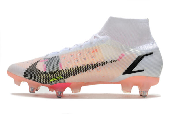 Nike Mercurial Superfly VIII Elite SG Campo Trava Mista - Branca/Rosa